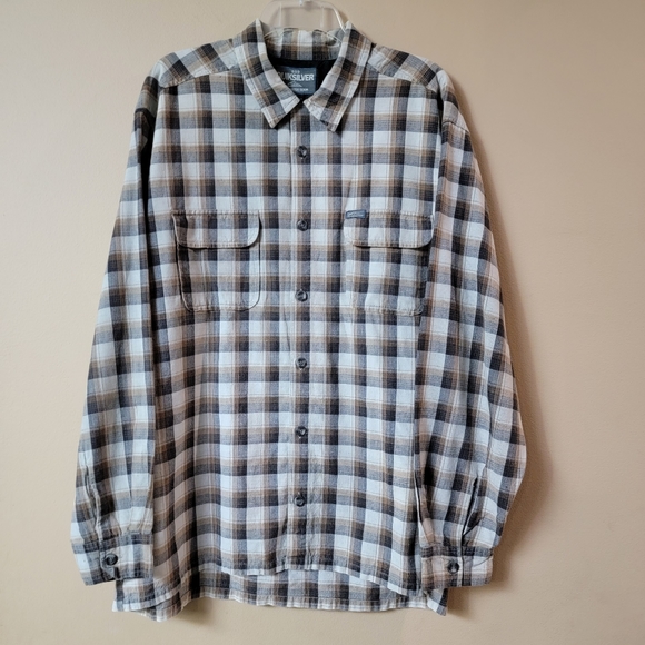 Quiksilver Other - QUICKSILVER Salt Water Denim Long Sleeve Plaid button down Flannel Large
